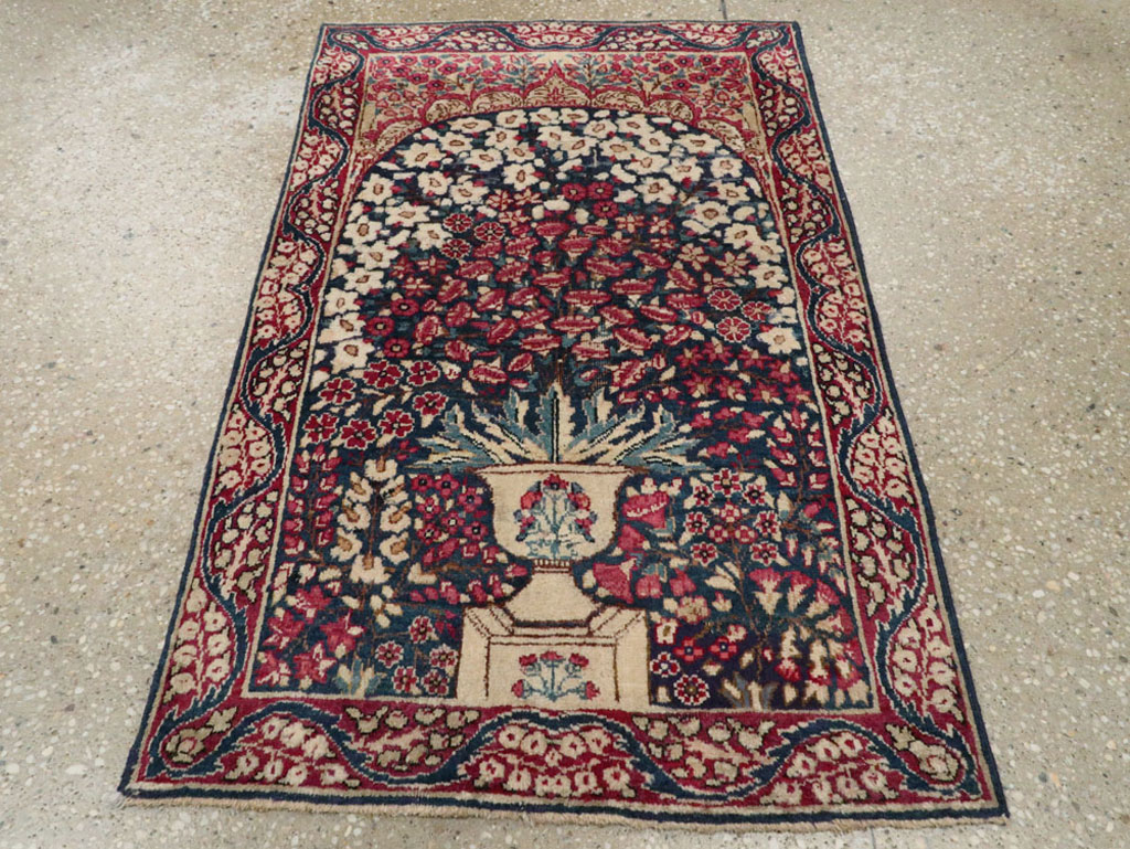 Antique Persian Lavar Kerman Rug, No.24995 - Staging