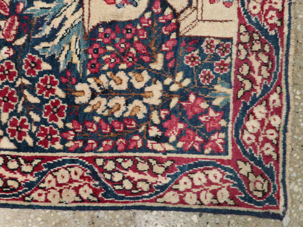 Antique Persian Lavar Kerman Rug, No.24995 - Staging
