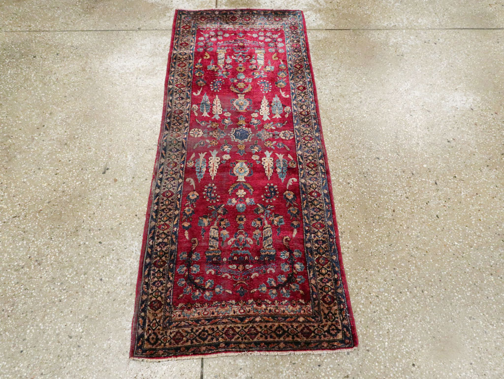Antique Persian Silk Kashan Rug, No.24997 - Staging