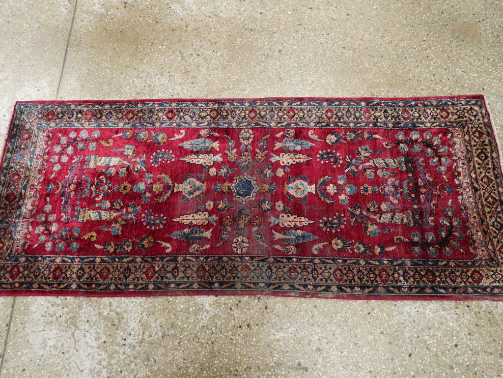 Antique Persian Silk Kashan Rug, No.24997 - Staging