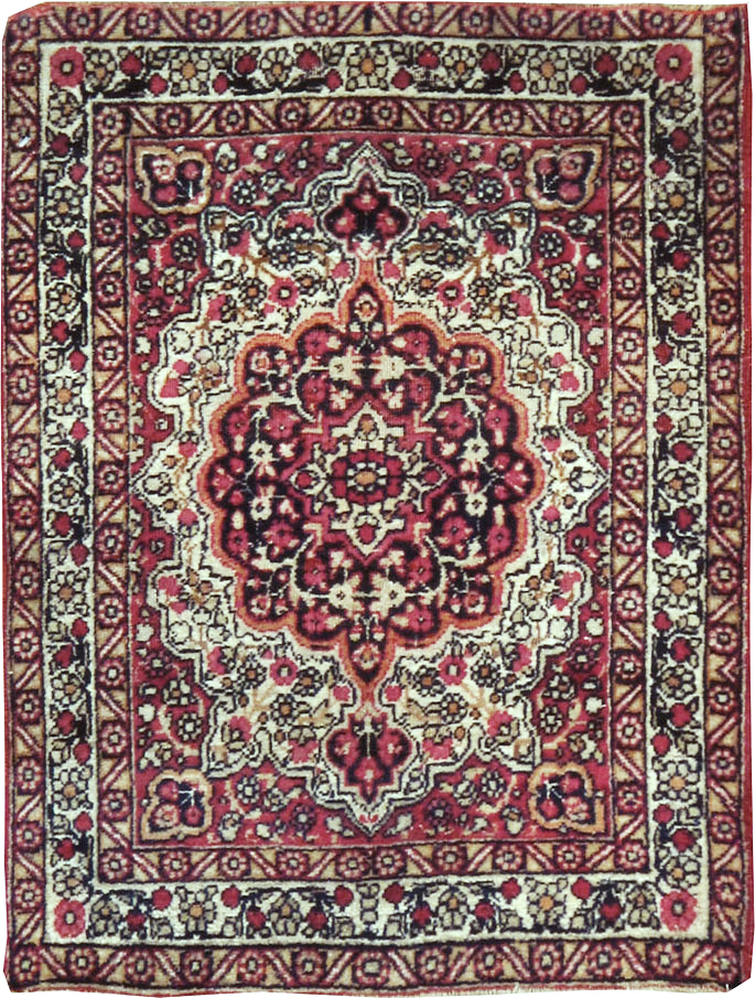 Antique Persian Lavar Kerman Rug, No.25003 - Staging