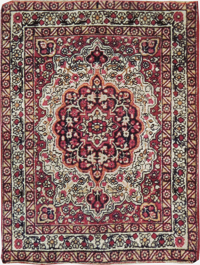 Antique Persian Lavar Kerman Rug, No.25003 - Staging