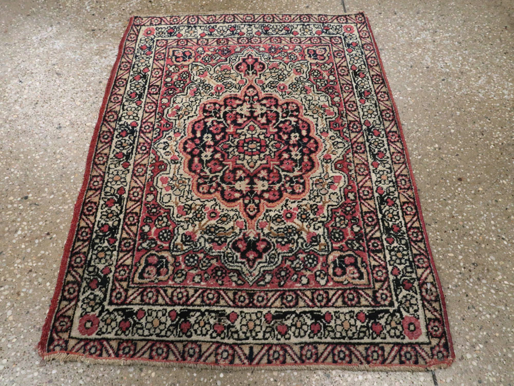 Antique Persian Lavar Kerman Rug, No.25003 - Staging