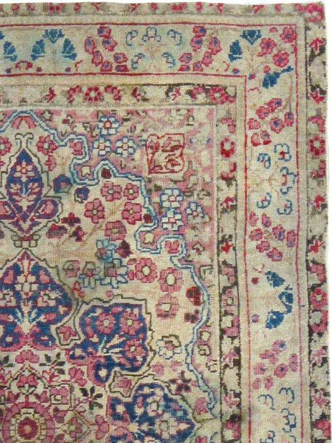 Antique Persian Lavar Kerman Rug, No.25007 - Staging