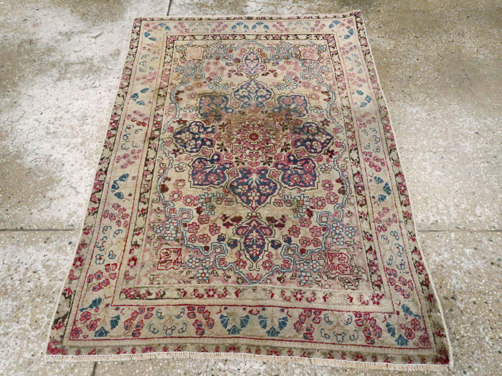 Antique Persian Lavar Kerman Rug, No.25007 - Staging