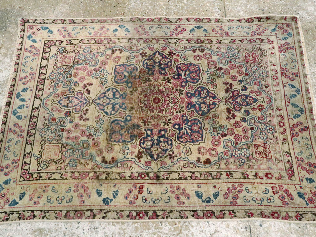 Antique Persian Lavar Kerman Rug, No.25007 - Staging
