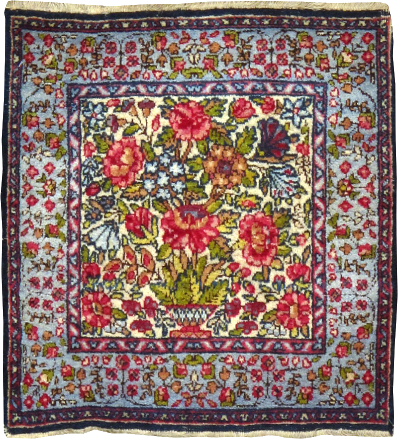 Vintage Persian Kerman Pictorial Rug, No.25016 - Staging