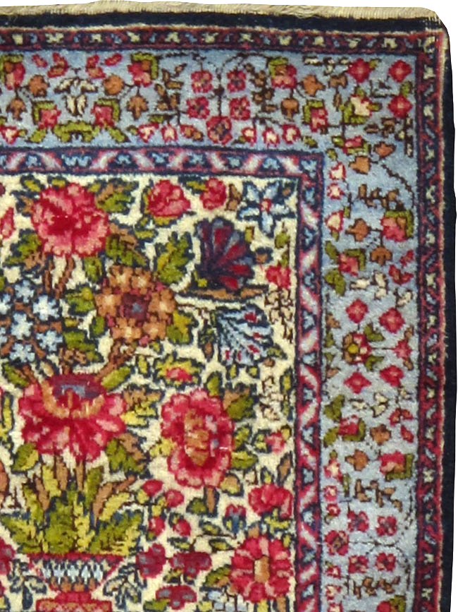 Vintage Persian Kerman Pictorial Rug, No.25016 - Staging