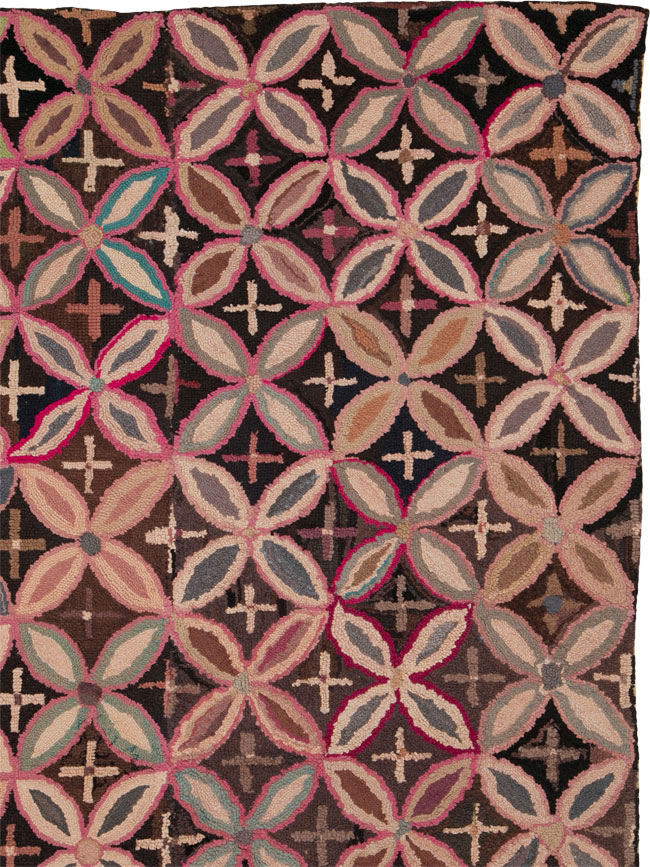 Antique American Hook Rug, No.25033 - Staging