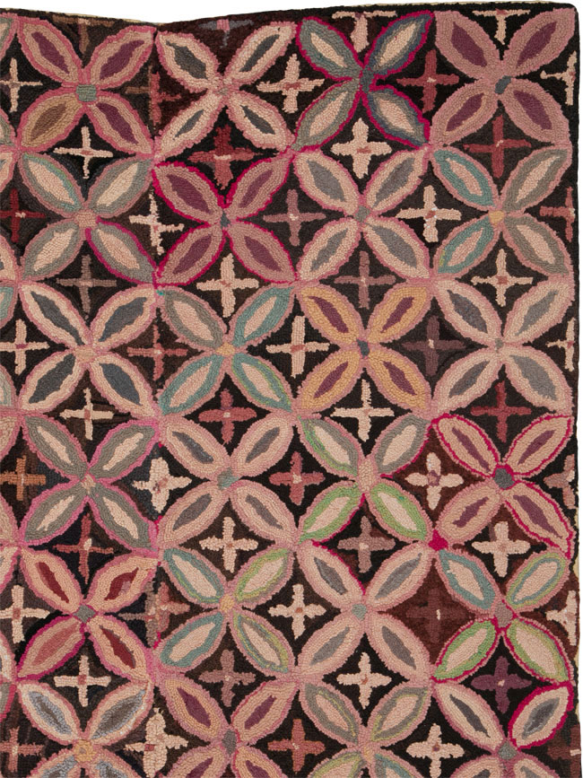 Antique American Hook Rug, No.25033 - Staging
