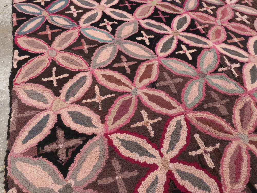 Antique American Hook Rug, No.25033 - Staging