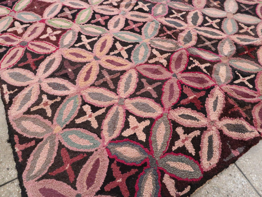 Antique American Hook Rug, No.25033 - Staging
