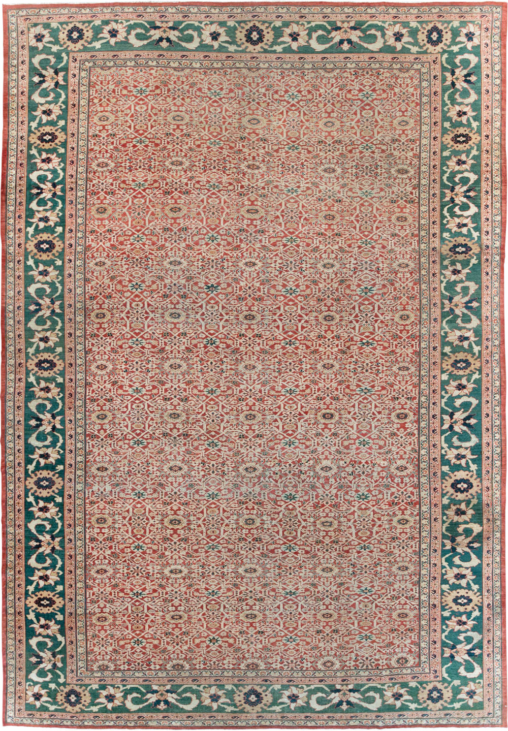 Antique Persian Mahal Large Carpet, No.25039 - Staging