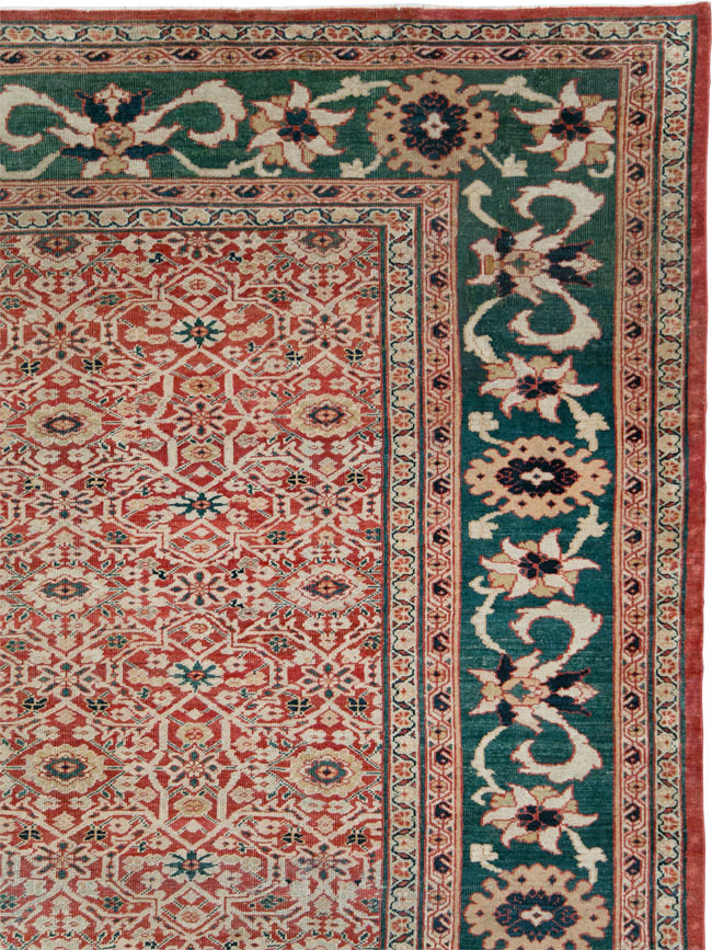 Antique Persian Mahal Large Carpet, No.25039 - Staging
