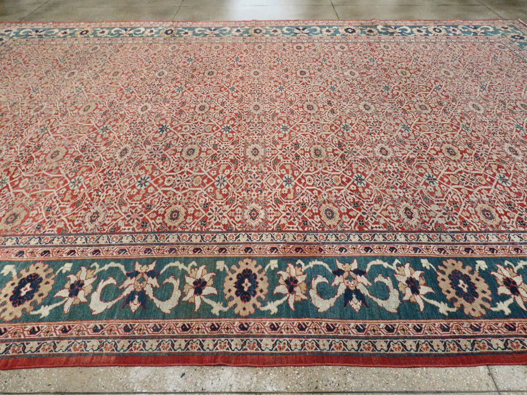 Antique Persian Mahal Large Carpet, No.25039 - Staging