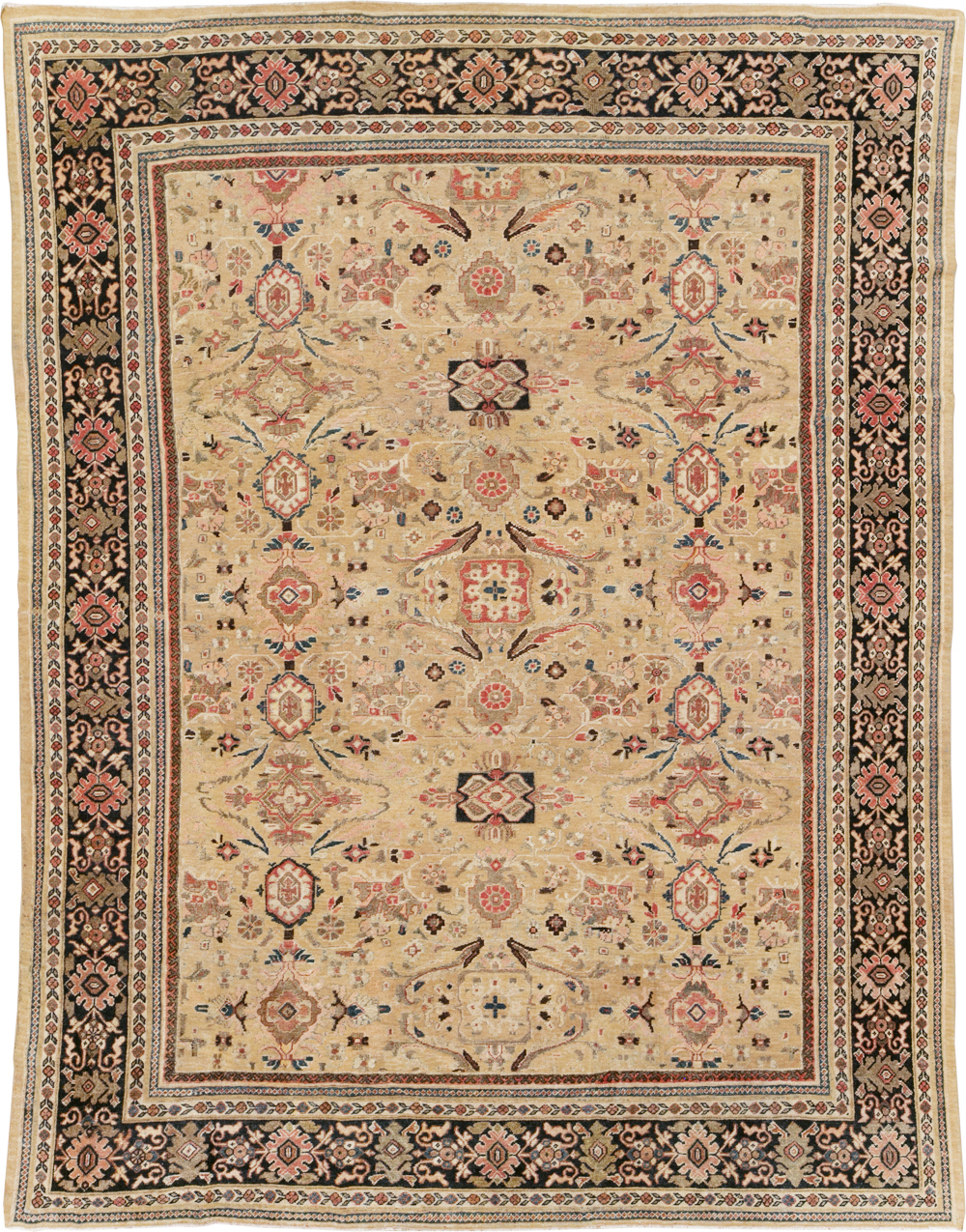 Antique Persian Mahal Room Size Carpet, No.25058 - Staging