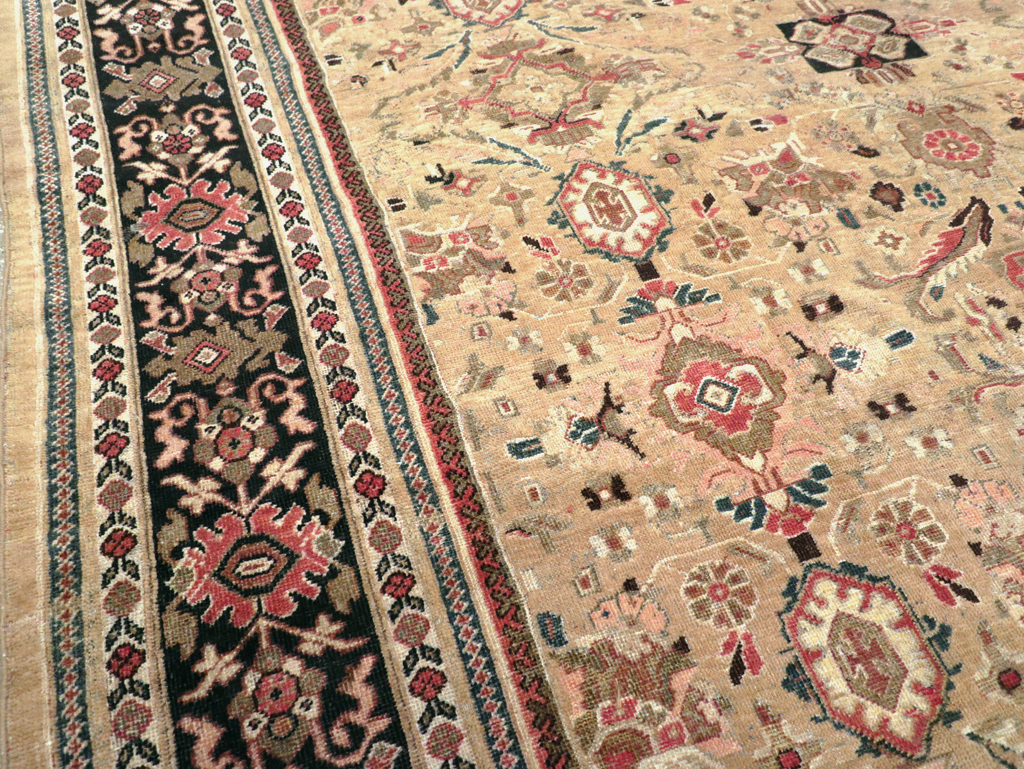 Antique Persian Mahal Room Size Carpet, No.25058 - Staging