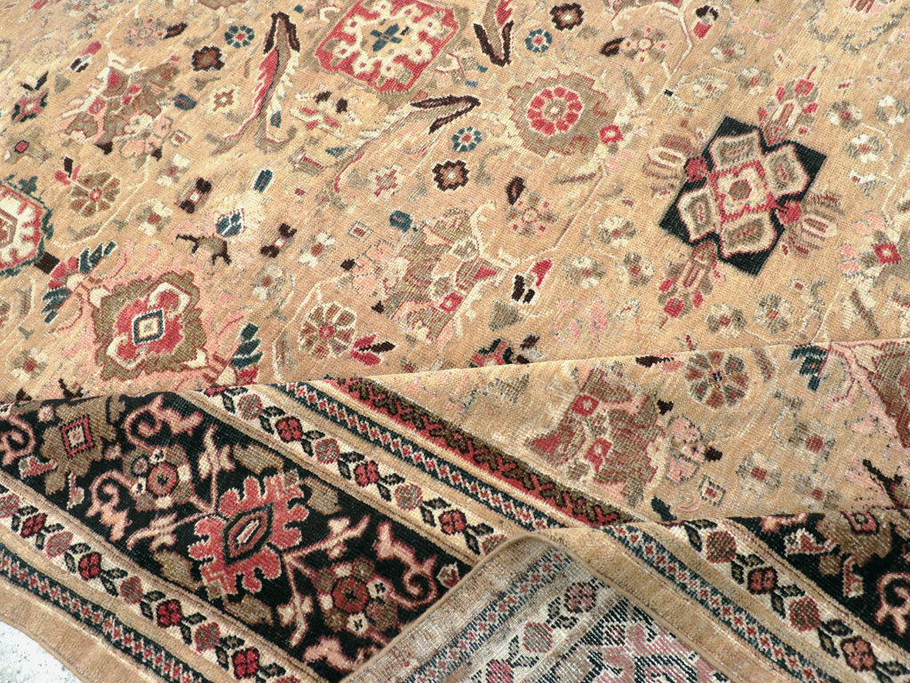 Antique Persian Mahal Room Size Carpet, No.25058 - Staging