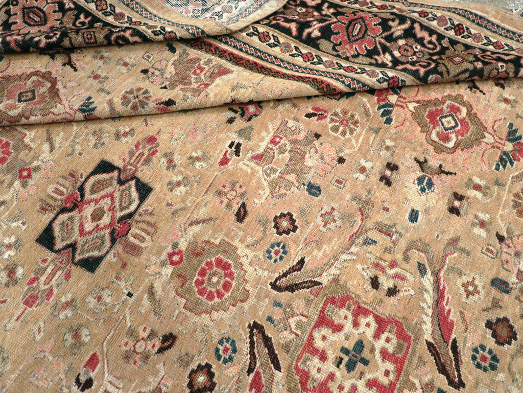 Antique Persian Mahal Room Size Carpet, No.25058 - Staging