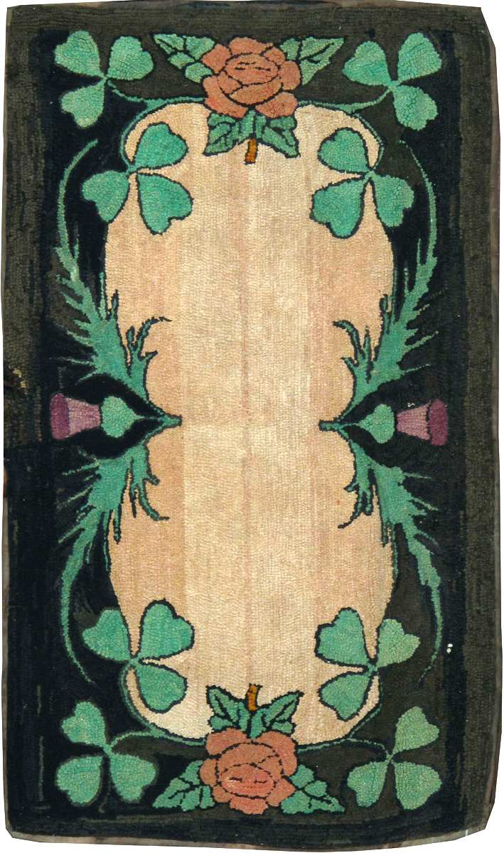 Vintage American Hooked Throw Rug, No.25069 - Staging