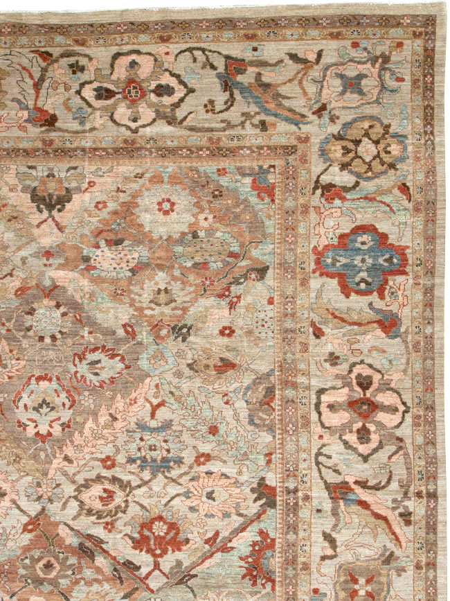 Modern Persian Sultanabad Oversize Carpet, No.25072 - Staging