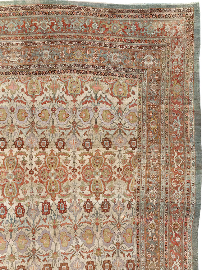 Antique Persian Bidjar Large Square Carpet, No.25092 - Staging