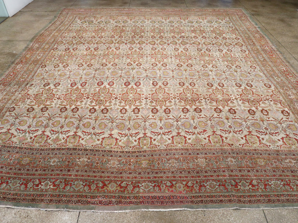 Antique Persian Bidjar Large Square Carpet, No.25092 - Staging