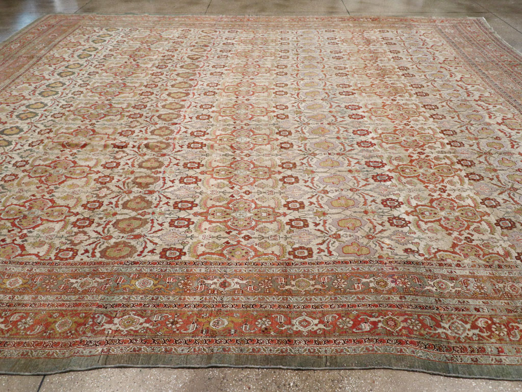 Antique Persian Bidjar Large Square Carpet, No.25092 - Staging