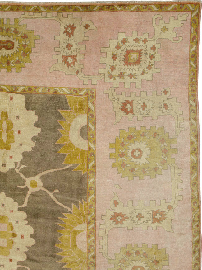 Antique Turkish Oushak Square Carpet, No.25094 - Staging