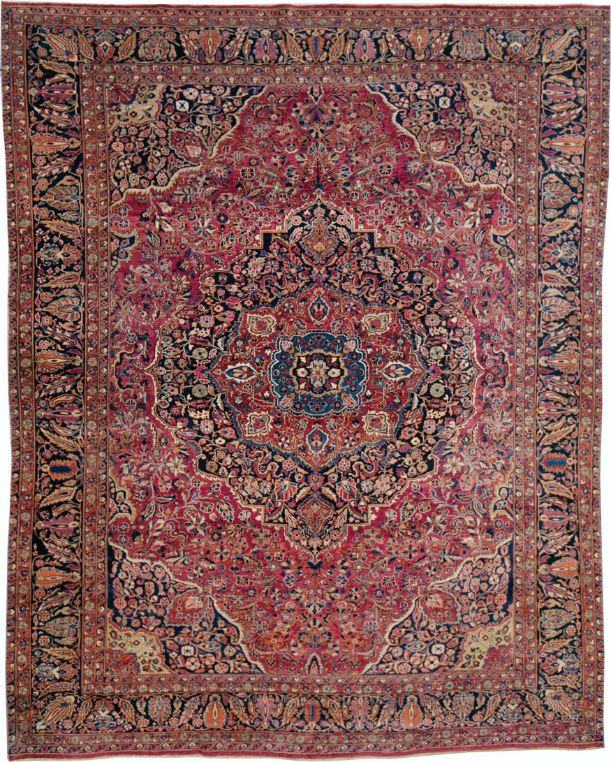 Antique Persian Sarouk Carpet, No.25095 - Staging