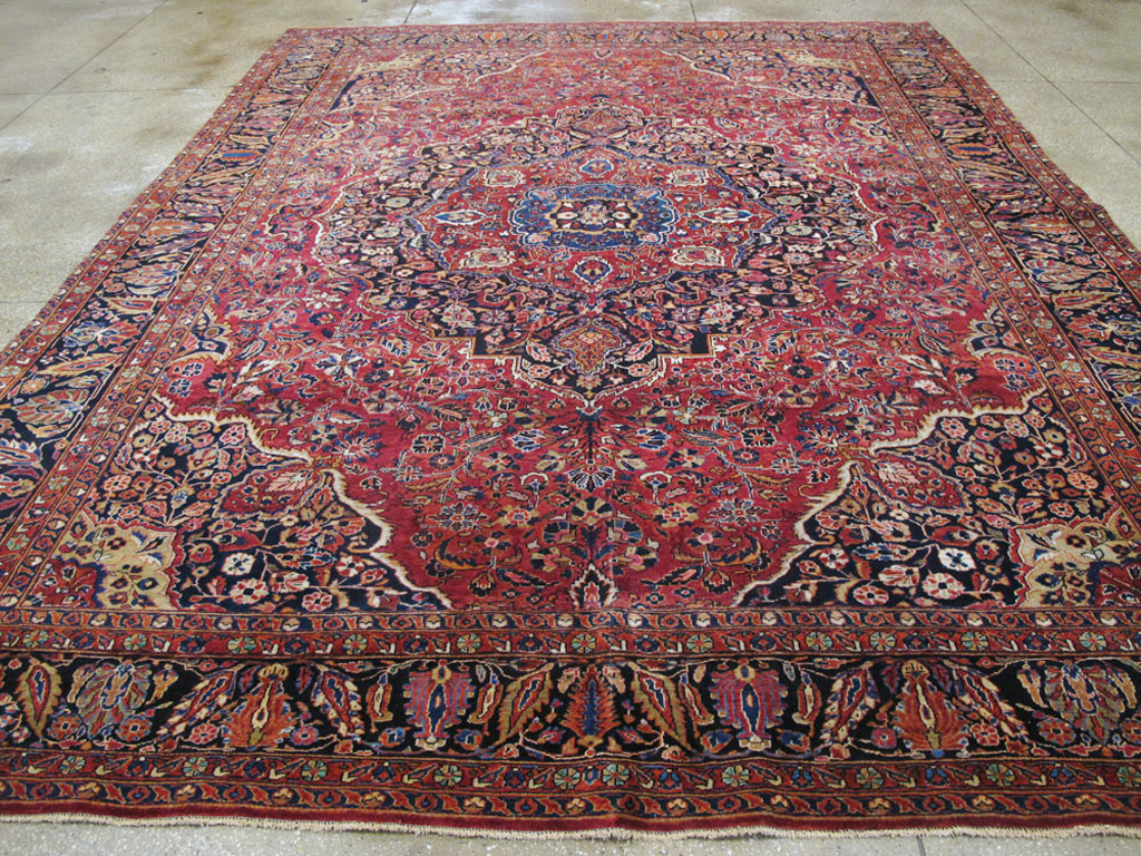 Antique Persian Sarouk Carpet, No.25095 - Staging