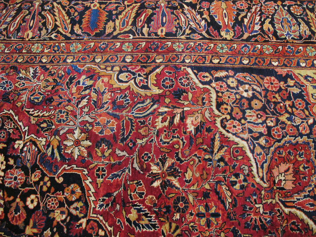Antique Persian Sarouk Carpet, No.25095 - Staging