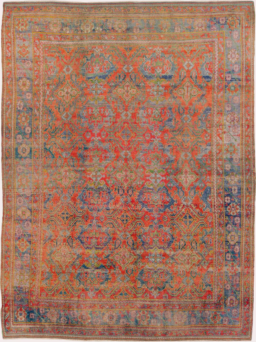 Antique Turkish Oushak Carpet, No.25099 - Staging