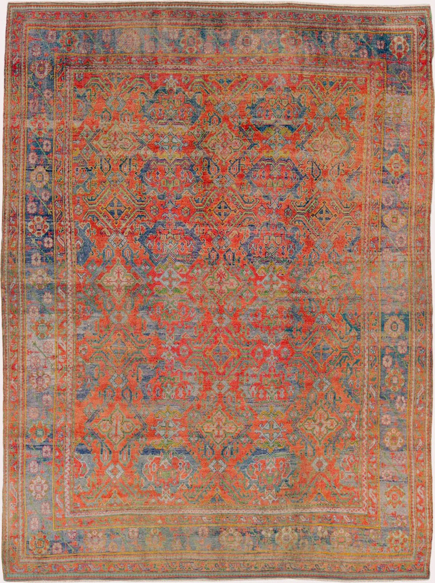 Antique Turkish Oushak Carpet, No.25099 - Staging