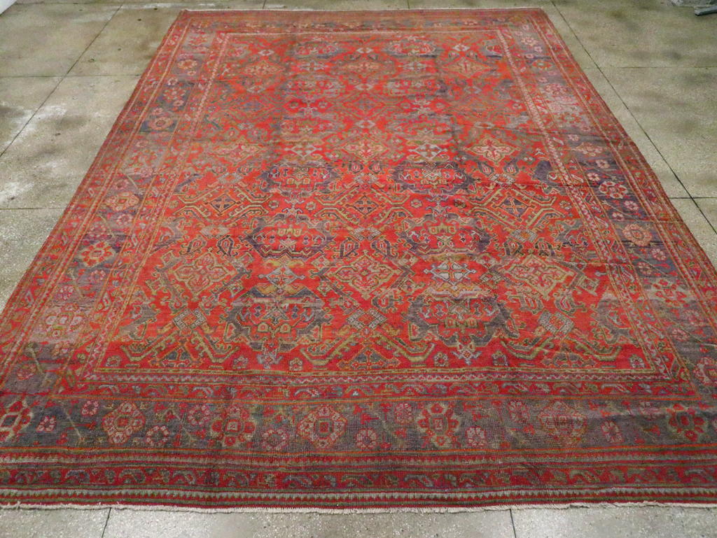 Antique Turkish Oushak Carpet, No.25099 - Staging