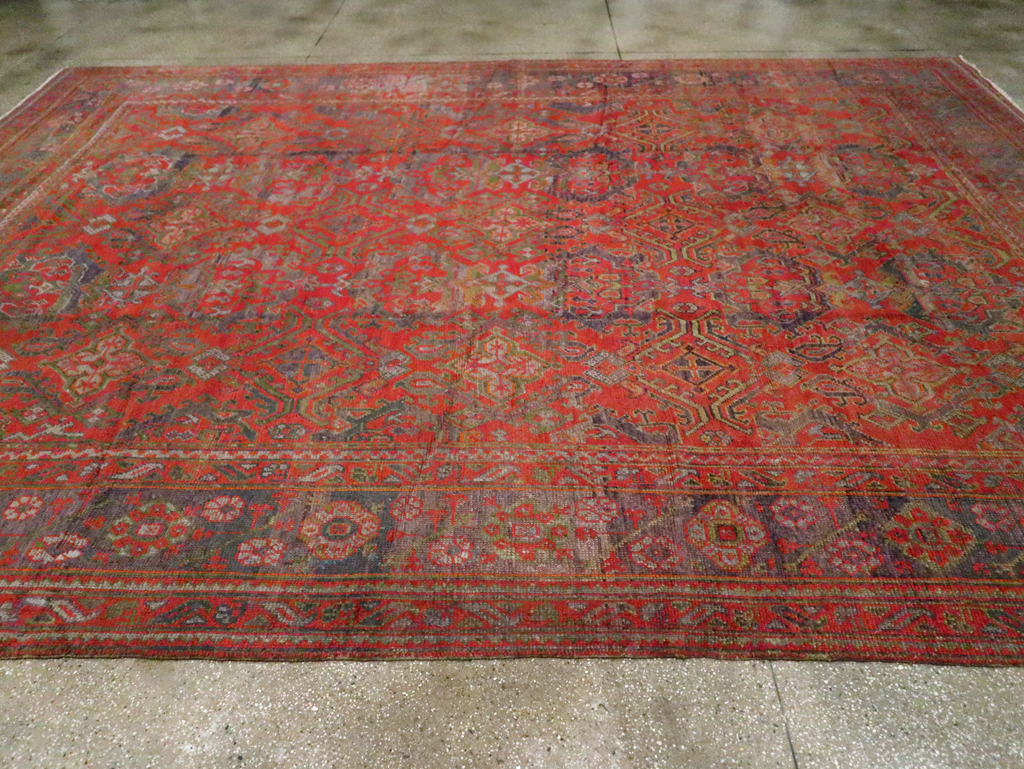 Antique Turkish Oushak Carpet, No.25099 - Staging