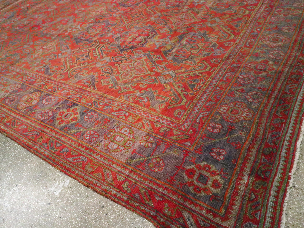 Antique Turkish Oushak Carpet, No.25099 - Staging