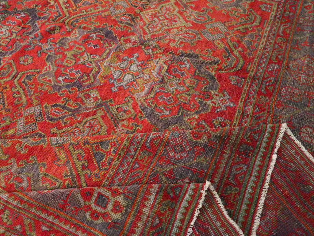 Antique Turkish Oushak Carpet, No.25099 - Staging