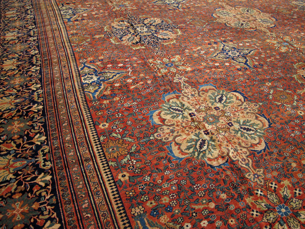 Antique Persian Sarouk Fereghan Oversize Carpet, No.25100 - Staging
