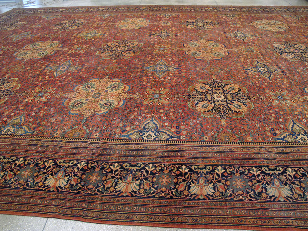 Antique Persian Sarouk Fereghan Oversize Carpet, No.25100 - Staging
