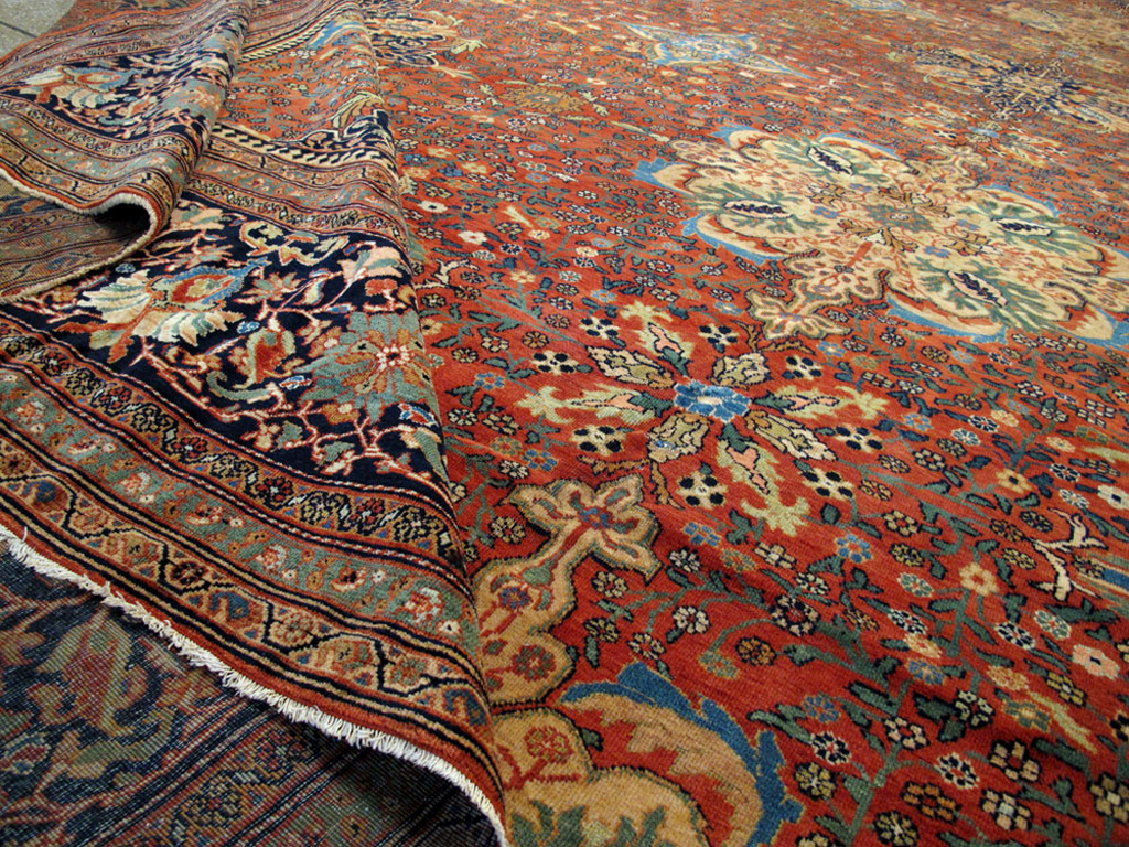 Antique Persian Sarouk Fereghan Oversize Carpet, No.25100 - Staging