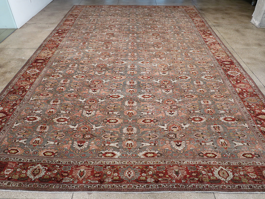 Antique Persian Bidjar Oversize Carpet, No.25101 - Staging