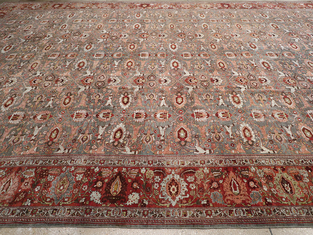Antique Persian Bidjar Oversize Carpet, No.25101 - Staging