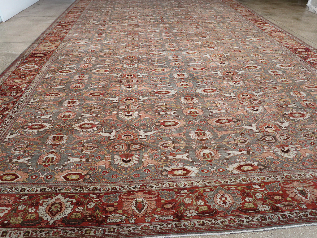 Antique Persian Bidjar Oversize Carpet, No.25101 - Staging