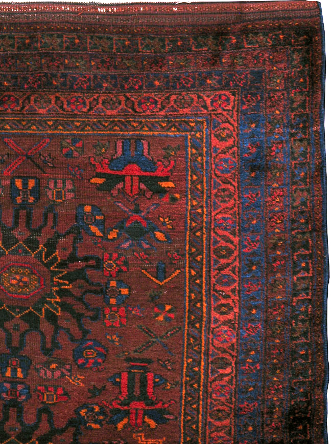 Vintage Persian Baluch Rug, No.25108 - Staging