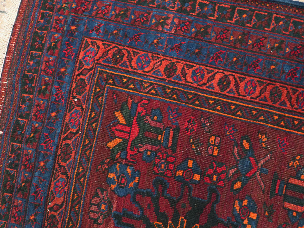 Vintage Persian Baluch Rug, No.25108 - Staging