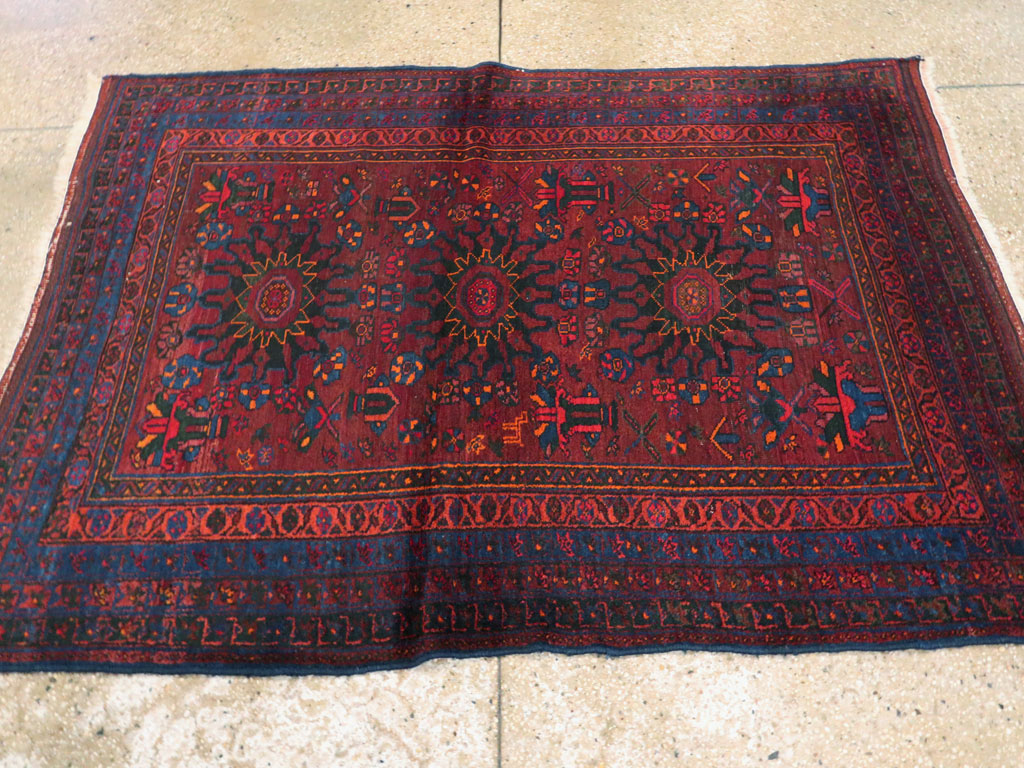 Vintage Persian Baluch Rug, No.25108 - Staging
