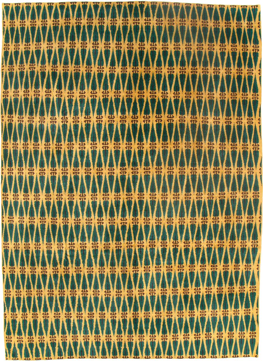 Vintage Turkish Anatolian Art Deco Carpet, No.25111 - Staging