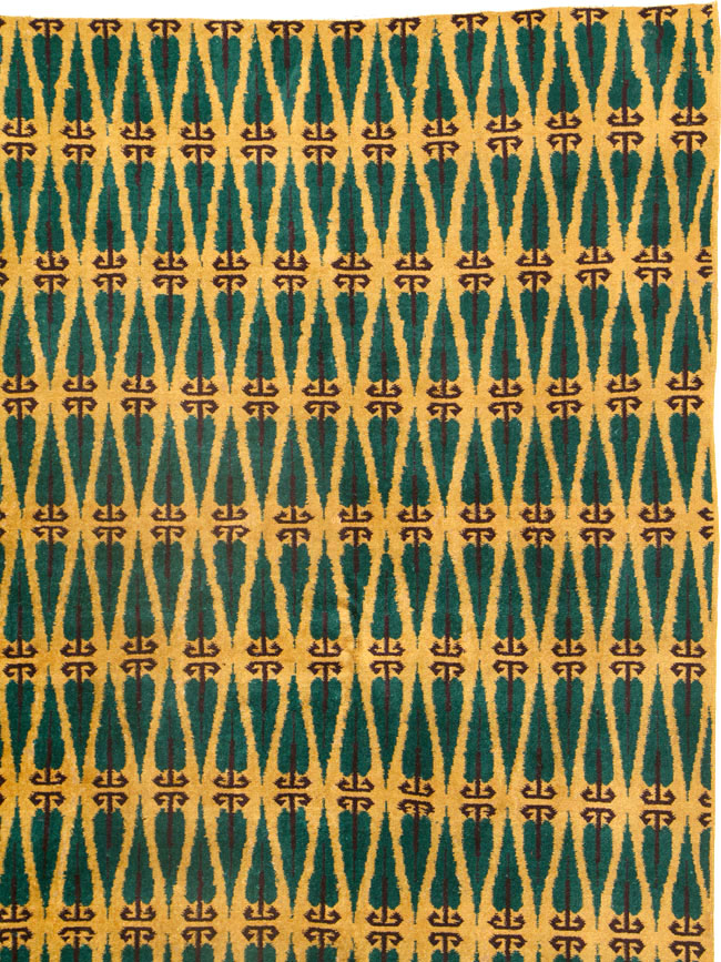Vintage Turkish Anatolian Art Deco Carpet, No.25111 - Staging