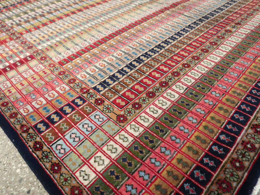 Vintage Persian Kashan Art Deco Rug, No.25113 - Staging